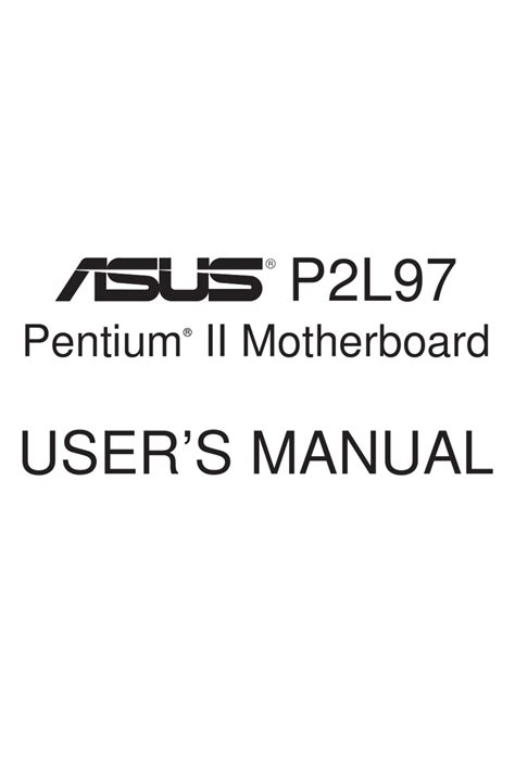 Asus P2L97 Manual pdf